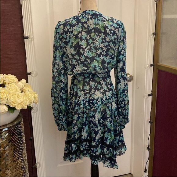 Zimmermann 100% viscose Floral Green Wrap Dress, L - Picture 13 of 16